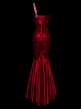Pretty Prom Dress One Shoulder Pleated Mermaid Prom Gown Evening Dress Gala Dress HZ0319