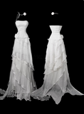Beauty Prom Dress A Line Strapless Tiered Evening Dress Prom Gown Gala Dress HZ0319