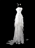 Beauty Prom Dress A Line Strapless Tiered Evening Dress Prom Gown Gala Dress HZ0319