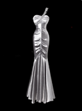 Shiny Prom Dress One Shoulder Pleated Mermaid Gala Dress Evening Dress Prom Gown HZ0319