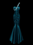 Elegant Prom Dress One Shoulder Pleated Mermaid Prom Dress Evening Dress Party Dress HZ0319