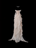 Pretty Prom Dress Strapless Tiered Ruffle Evening Dress Prom Gown HZ0319