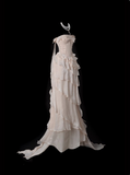 Pretty Prom Dress Strapless Tiered Ruffle Evening Dress Prom Gown HZ0319