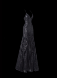 Shiny Prom Dress V-neck Pleated Evening Dress Prom Gown Gala Dress HZ0319