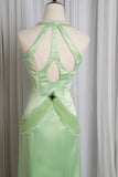 Elegant Prom Dress V-neck Pearl Mermaid Birthday Party Dress Evening Dress Gala Dress HZ0319