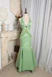 Elegant Prom Dress V-neck Pearl Mermaid Birthday Party Dress Evening Dress Gala Dress HZ0319