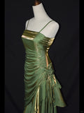 Stunning Prom Dress Spaghetti Straps Pleated Ruffle Birthday Party Dress Evening Dress Cocktail Dress HZ0319