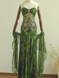 Gorgeous Prom Dress Spaghetti Straps Pleated Beading Evening Dress Gala Dress HZ0319