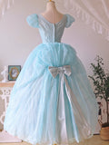 Cute Prom Dress Crew Neck Bowknot Ball Gown Sweet 16 Dress Evening Dress Birthday Party Dress HZ0319