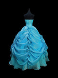 Sweet Prom Dress Sweetheart Crystal Pleated Ball Gown 16th Dress Evening Dress HZ0319