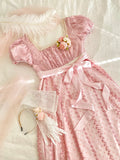 Sweet Prom Dress A Line Square Neck Floral Birthday Party Dress Evening Dress HZ0319