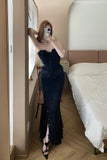 Sexy Prom Dress Sweetheart Slit Mermaid Birthday Party Dress Cocktail Dress HZ0319