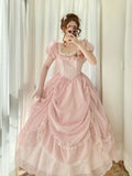 Cute Prom Dress Square Neck Pleated Lace Evening Dress Ball Gown Sweet 16 Dress Birthday Party Dress HZ0319