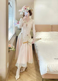 Elegant Prom Dress V-neck Pleated Lace Date Dress Party Dress HZ0319