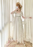 Sweet Summer Dress A Line Square Neck Pleated Women Dress Date Dress HZ0319