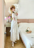 Sweet Summer Dress A Line Square Neck Pleated Women Dress Date Dress HZ0319