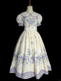 Cute Summer Dress Crew Neck Pleated Print Daily Dress Women Teenage Girl Dress HZ0319