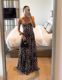 Stunning Summer Dress Spaghetti Straps Leopard Print Women Dress Vacation Outfits Party Dress HZ0319