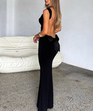 Minimalist Summer Dress Spaghetti Straps Backless Women Dress Vacation Outfits Party Dress HZ0319