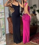 Minimalist Summer Dress Spaghetti Straps Backless Women Dress Vacation Outfits Party Dress HZ0319