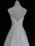 Minimalist A Line Spaghetti Straps Wedding Dress HZ0319