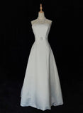 Minimalist A Line Spaghetti Straps Wedding Dress HZ0319