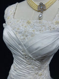 Beauty A Line Square Neck Pleated Wedding Dress HZ0319