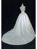 Elegant Spaghetti Straps Pearl Wedding Dress Ball Gown HZ0319