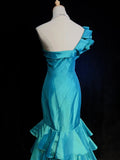 Beauty Prom Dress One Shoulder Pleated Tiered Mermaid Evening Dress Gala Dress Party Dress HZ0319