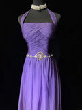 Elegant Prom Dress Halter Gradient Pleated Evening Dress Gala Dress Party Dress HZ0319