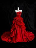 Charming Prom Dress Strapless Ruffle Prom Gown Gala Dress Evening Dress HZ0319