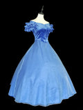Pretty Prom Dress Off Shoulder Pleated Ball Gown Evening Dress 16th Dress HZ0319