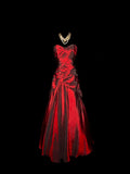 Stunning Prom Dress A Line Red Sweetheart Pleated Gala Dress Evening Dress Party Dress HZ0319