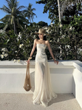Shiny Women Dress Strapless Pleated Party Dress Summer Date Dress Vacation Dress HZ0319