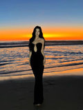 Sexy Women Dress Black Sweetheart Fitted Vacation Dress Seaside Party Dress Summer Date Dress HZ0319