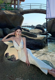 Elegant Women Dress Halter Backless Summer Seaside Dress Vacation Date Dress HZ0319