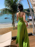 Beauty Summer Dress Halter Pleated Women Dress Vacation Seaside Dress Date Dress Party Dress HZ0319