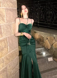 Stunning Summer Dress Spaghetti Straps Pleated Slit Women Dress Vacation Dress Daily Date Dress Party Dress HZ0319