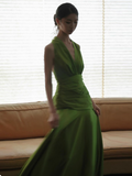 Charming Prom Dress Halter Pleated Evening Dress Gala Dress Party Dress HZ0319