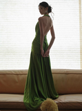 Charming Prom Dress Halter Pleated Evening Dress Gala Dress Party Dress HZ0319