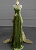 Elegant Prom Dress Halter Bowknot Gala Dress Evening Dress Party Dress HZ0319