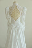 Elegant High Collar Backless Pearl Lace Wedding Dress HZ0319