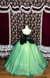 Gorgeous Prom Dress Green Sweetheart Velvet Tulle Ball Gown Evening Dress Birthday Party Dress HZ0319