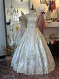 Vintage Strapless Ivory Wedding Gown Wedding Dress HZ0319