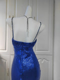 Shiny Prom Dress Spaghetti Straps Sequins Evening Dresses Gala Dress Party Dress HZ0319