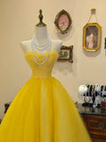 Sweet Prom Dress Yellow Sweetheart Evening Dress Birthday Party Dress Quinceanera Dress HZ0319