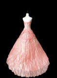 Sweet Prom Dress Strapless Pleated Evening Dress Quinceanera Dress Ball Gown HZ0319