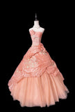 Sweet Prom Dress Strapless Pleated Evening Dress Quinceanera Dress Ball Gown HZ0319