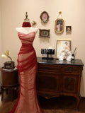 Stunning Prom Dress Sweetheart Pleated Tulle Mermaid Evening Dress Gala Dress HZ0319