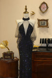 Shiny Prom Dress Halter Rhinestone Long Prom Dress Evening Dress Gala Dress HZ0319